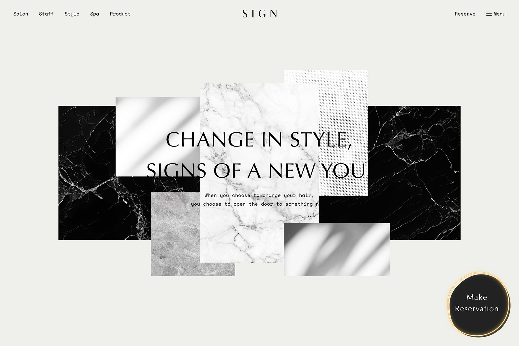 美容室 SIGN のWebサイト(Salon from DELAUNAY 制作事例)