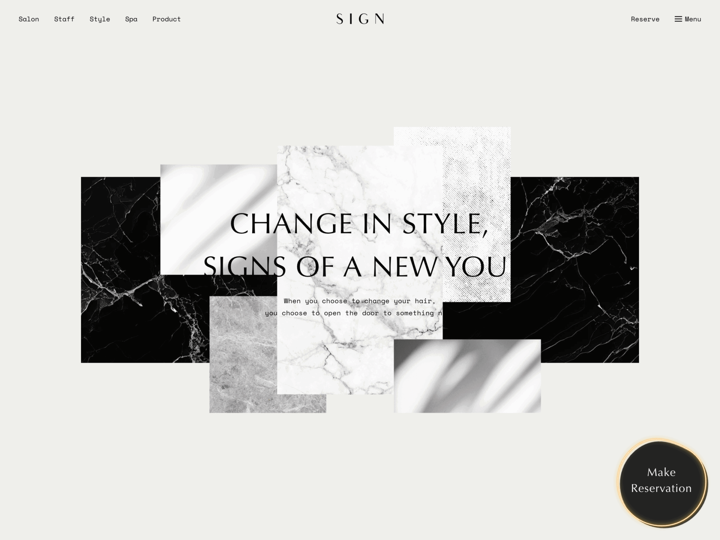 美容室 SIGN のWebサイト(Salon from DELAUNAY 制作事例)